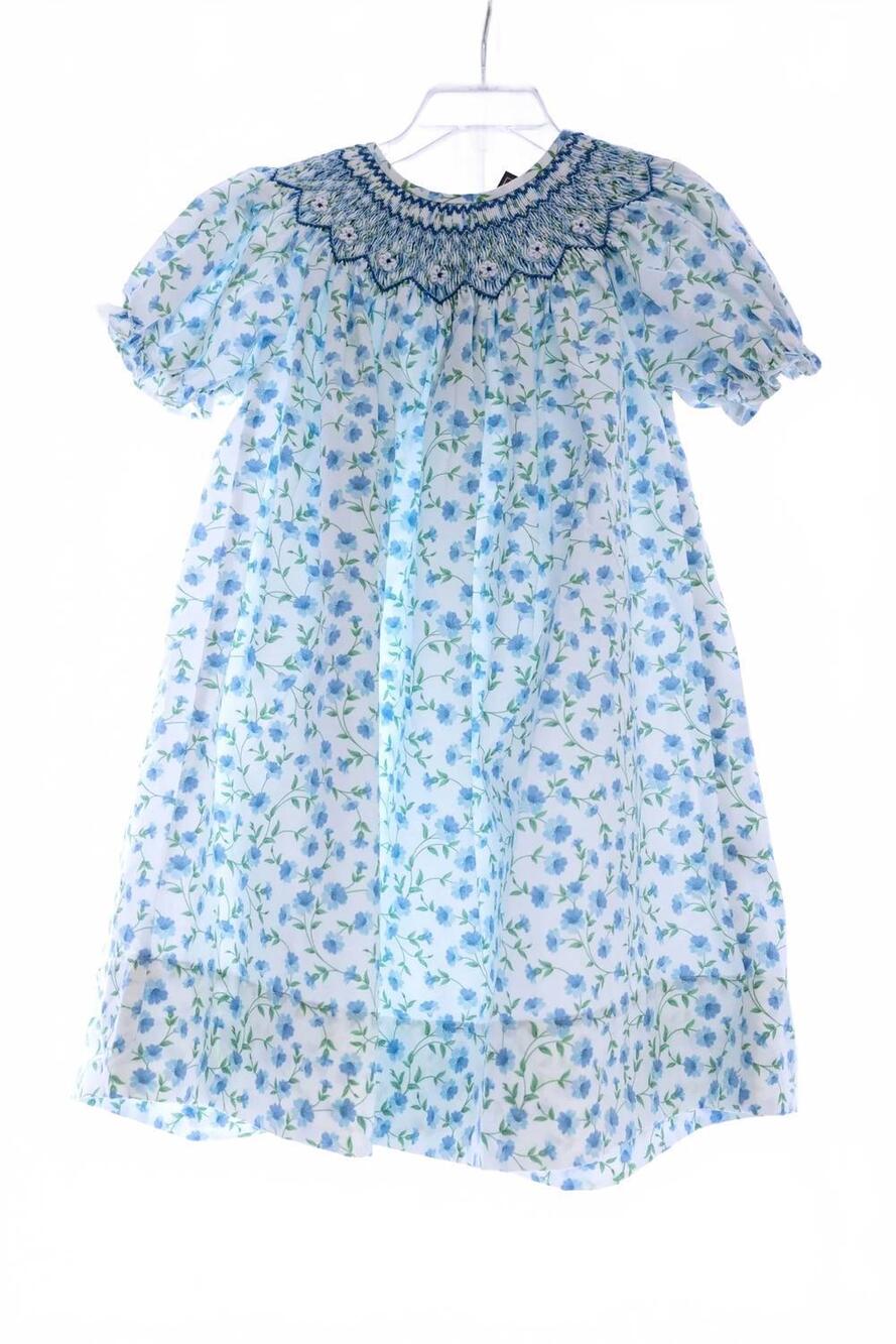 NEW SWEET DREAMS baby girls glory smocked dress in blue floral